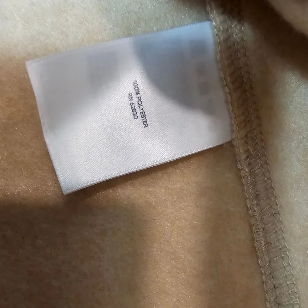 Land's End Tan Mandarin Collar Full Zip Snap Button Winter Coat Size XL